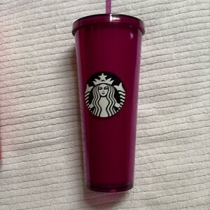 Starbucks magenta with black/white logo venti tumbler.